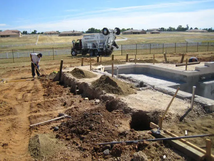 Precision crew placing a small residential concrete pour